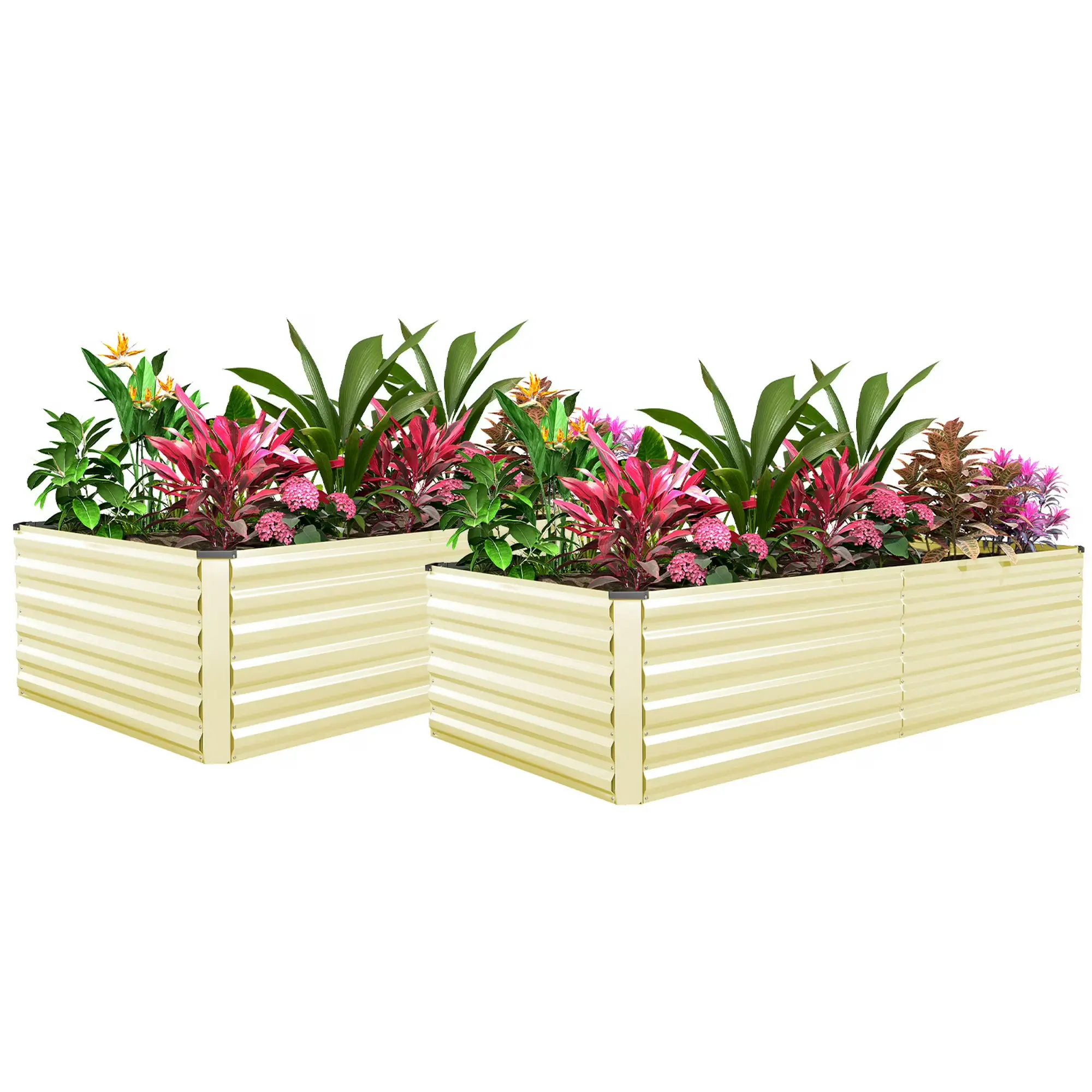 NAVINE 8x4x2ft Raised Garden Bed, Large Metal Planter Raised Beds, Planters for Outdoor Plants for Vegetables, Flowers, Herbs, Fruits, and Succulents, 478Gal, Outdoor Planting Boxes, Raised Garden Beds