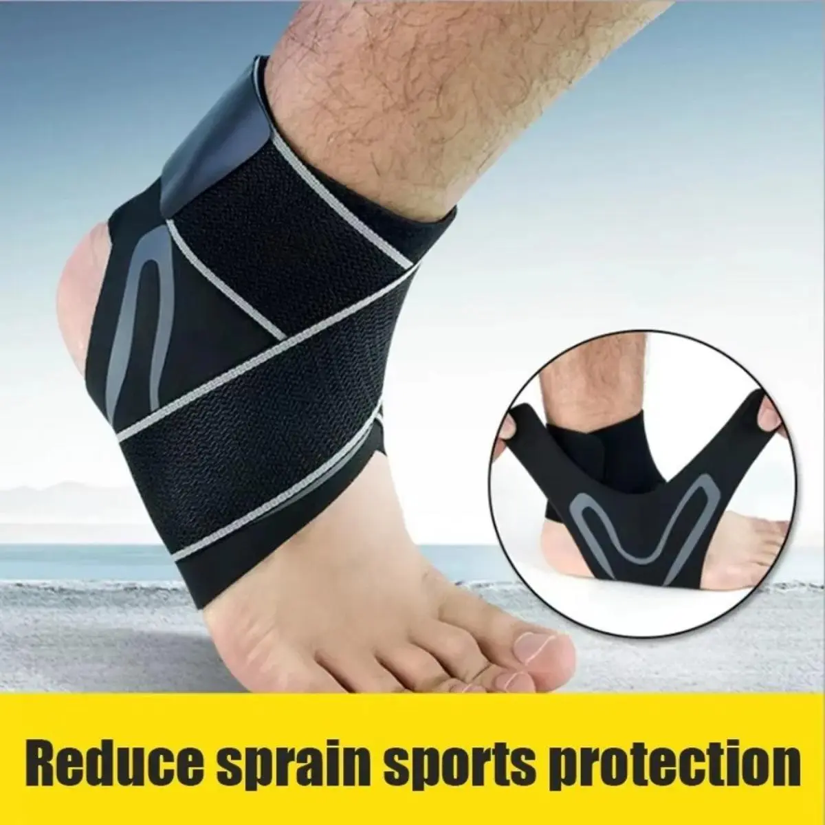 New Breathable Ankle Support Brace, Adjustable Comfortable Ankle Stabilizer for Men & Women Ideal for Running, Fitness, Climbing, Cycling, Tennis & All Sports Activities