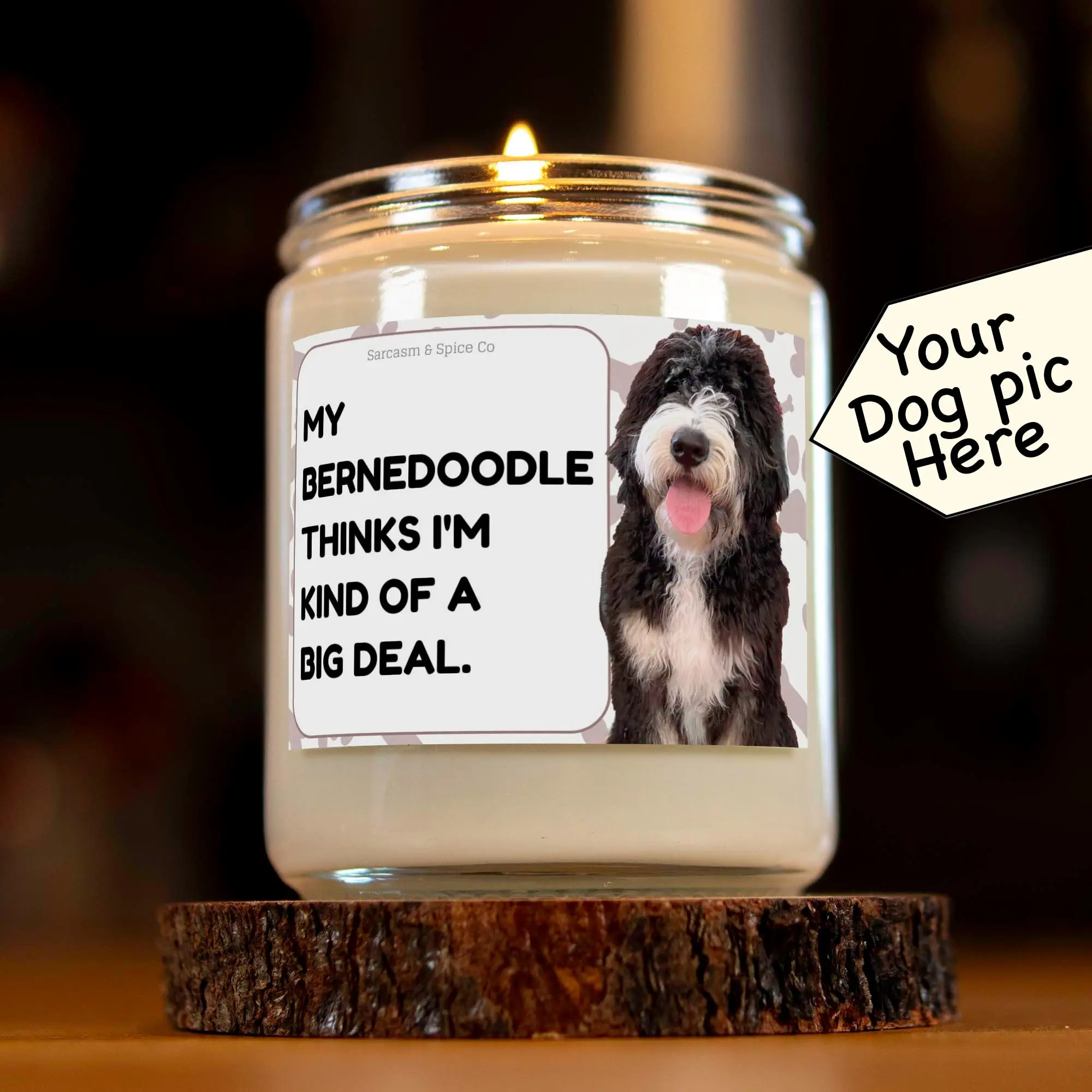 Bernedoodle Mom Custom Gift from Dog Bernedoodle Candle Doggy Gift for Dog Mom Doodle Lover Bernese Mountain I'm a Big Deal