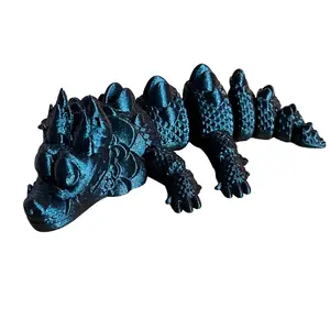 Baby Chinese Fire Dragon - Huo Long Zai - 6" - Desktop or Fidget Toy - Fully Articulated Fire Themed Dragon - 3D Printed - Choose a Color!