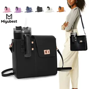 Universal Large Insulated Water Bottle Sleeve, Outdoor Portable Shoulder Strap Holder, Durable Travel Protective Bag for Hot & Cold Drinks