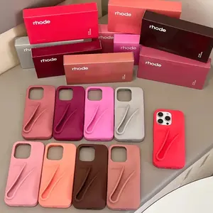 [Fullbox&Gift] Rhode LipGloss Set Phone Case for iPhone 17 16 15 14 13 12 11 Pro Max Plus Toast Espresso Ribbon Gray Pink Cover