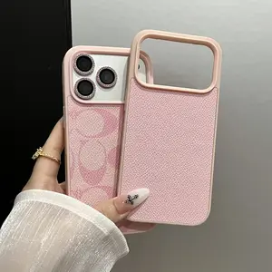 Compatible with iPhone 17，16, 15, 14, 13, 12, 11 Pro Max, high-end leather pattern phone case, leather phone case for both boys and girls.It full Shockproof Protection and features a Letter C patternmaking it ideal for commuting or campus use