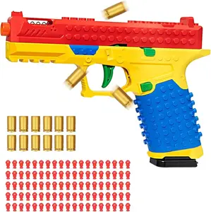 Tactical DIY Building Block Handle Set, Contains 120 plastic bullets and 12 shells ,Children's Toy Gun for Outdoor Teamwork Games ,Birthday Gifts , suitable for children-educational and motor skills development toys