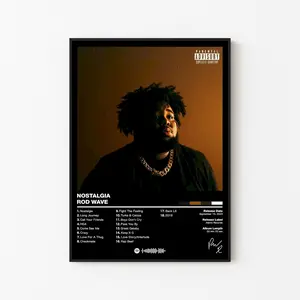 [New Music Decor - Sale Up To 40%] [Unframe] Rod Wave Nostalgia Album Poster, Emotional Rap Music Wall Art, Moody Bedroom Decor, Soulful Album Cover Print, Gift For Rap Fans