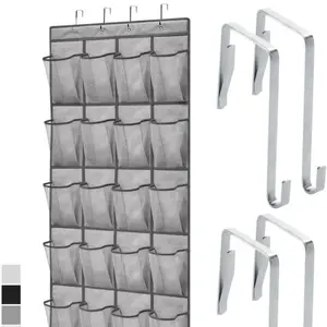 Slip Resistant Breathable Space Saving Mesh Large 24 Pocket Shoe Organizer Household