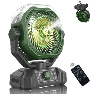 NUNET 20000mAh Portable Misting Fan with Power Bank - Camping Fan with RGB Lights, 250mL Water Tank, 4 Speeds, Timer & Hanging Hook for Outdoor Travel, Picnic, Fishing & Patio Use