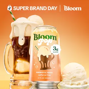 Root Beer Float - Bloom Pop - Prebiotic Soda 12 Pack, 12oz Cans - Prebiotic Soda for Gut Health, Low Calorie Soda, No Caffeine, Healthy Soft Drink Alternative Beverage