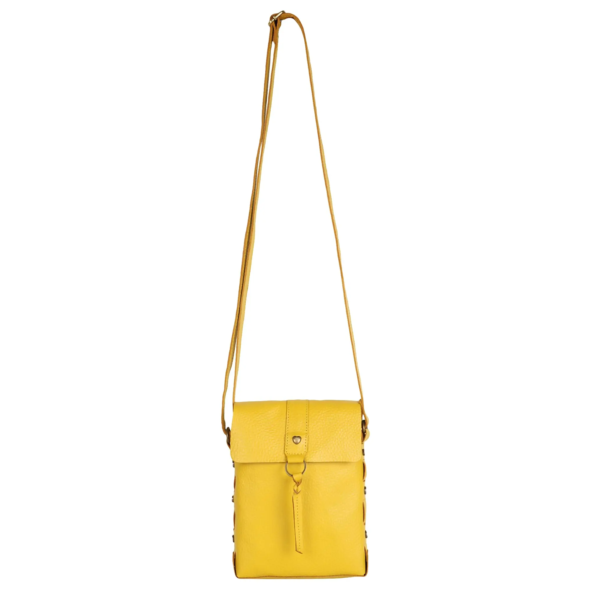 Long Crossbody Bag - Upcycled Genuine Leather Purse with Top Flap Tassel  Stylish Sustainable Shoulder