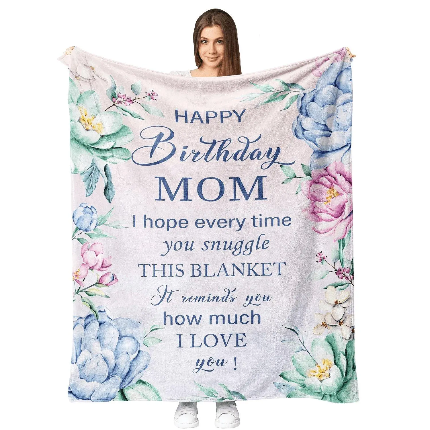 1pc 280G Mom Birthday Gifts from Daughter Son, Birthday Gifts Mom, Gifts Mom Birthday Unique, Mom Gifts Birthday, Mother Birthday Gifts Throw, Happy Birthday Mom Gifts Blanket