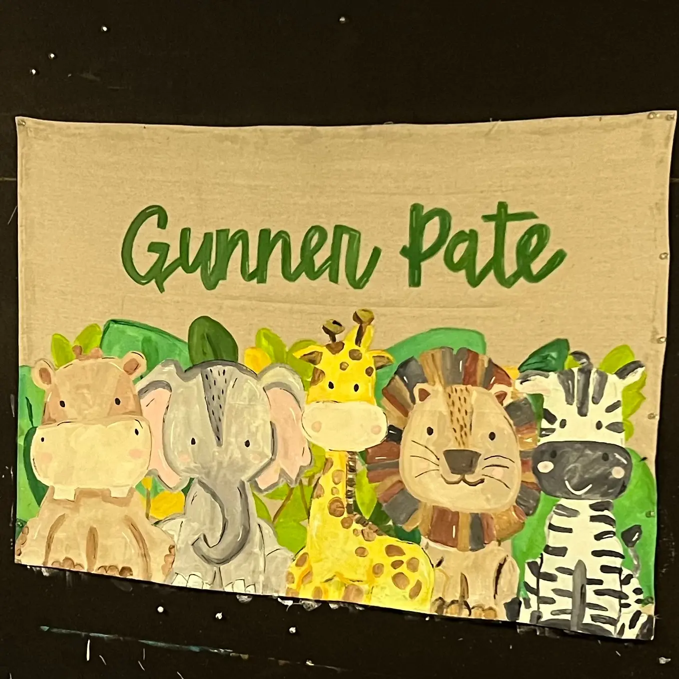 CANVAS hand painted banner personalized to order
