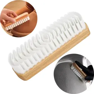 Premium Suede & Horsehair Soft Brush for Delicate Shoes, 1/3 Piece Faux Leather Cleaning Brush with Durable Plastic Handle, Ideal for Boots and Bags