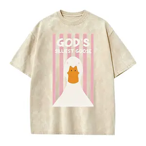 God's Silliest Goose Retro Washed Christian T-Shirt, Funny Duck Graphic Faith Tee