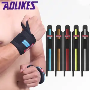 Aolikes Weightlifting Wrist Wraps 18" Professional Quality Wrist Support with Heavy Duty Thumb Loop - Best Wrap for Powerlifting Competition, Strength Training, Bodybuilding
