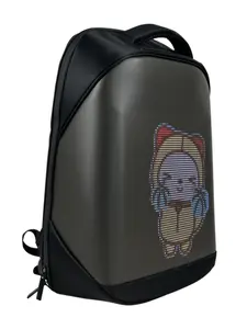 Waterproof LED Backpack with Bluetooth-compatible APP, Color Programmable LED Display, 64x64 Pixels, USB Powered, Men's DIY Travel Laptop Bag