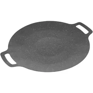 Non-Stick Korean Oil-Free Stone Grill Pan, Griddle Skillet, Nonstick Skillets, 34cm Size, Eco-Friendly BBQ Tray, Perfect for Healthy Cooking and Outdoor Use