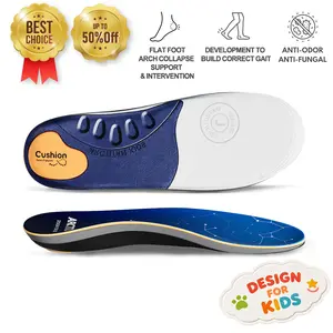 Insole For Kids Flat Foot | Arch Support Insole Orthotic With Strong Support For Growing Feet Shock Absorption Foot Health Protection Ergonomic Design Non-Toxic TPU Material Trim To Fit Daily Versatility,Soft Cloud Insole Plantar Fasciitis Blue Footwear