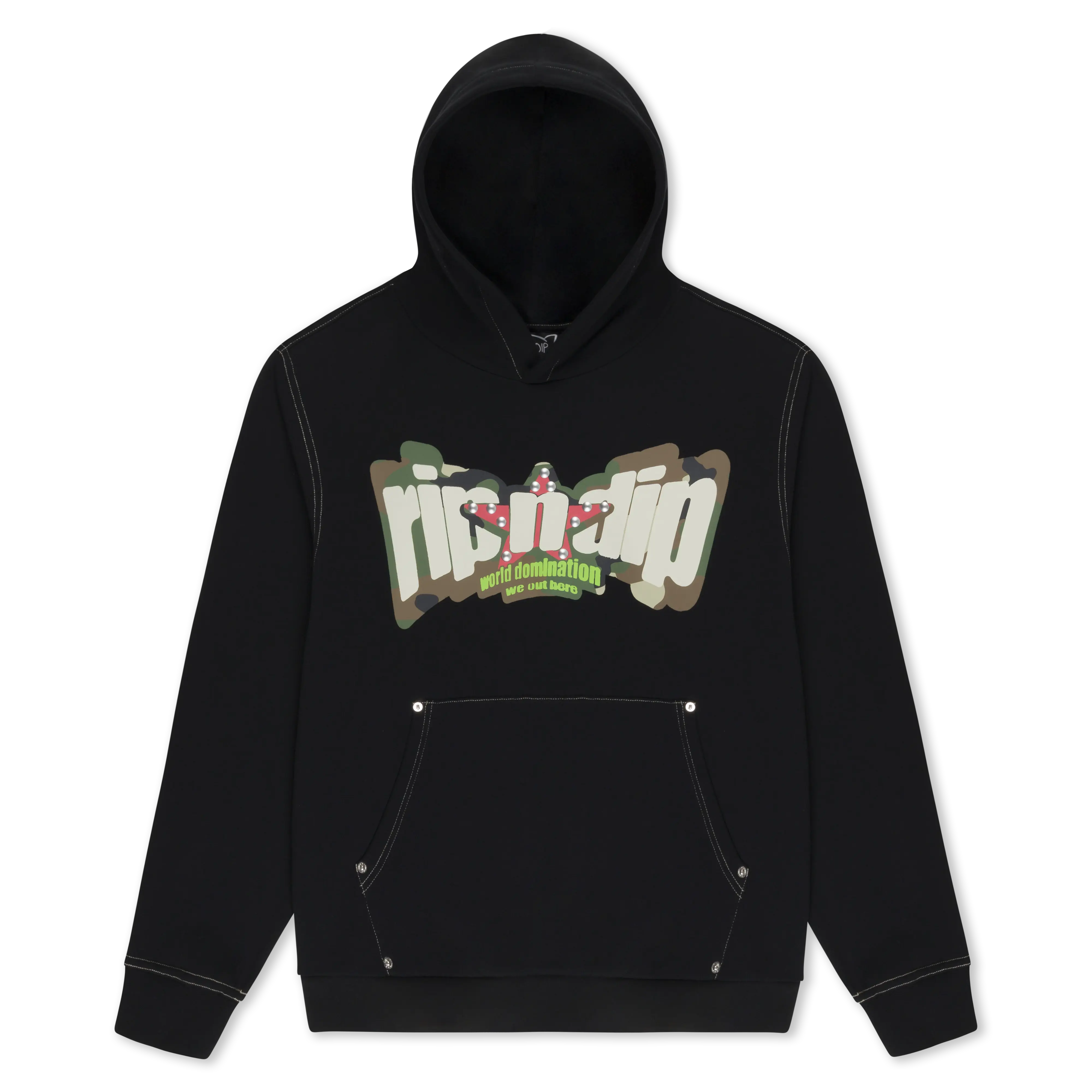 Women's Casual Graphic Cotton Long-Sleeve Hoodie with Pocket, World Domination Design (Black)