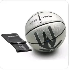 Free Throw Basketball Gear Set - Includes Silver Basketball with Hand Design and Black Socks for Players