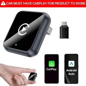 2026 Latest Glass Texture Dual Mode Wireless Carplay Adapter, Compatible with iOS and Android, Wired to Wireless Conversion
