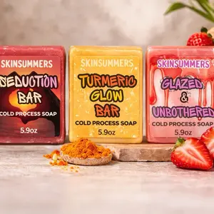 SkinSummers Glow Bar Cold Process Soap 5.9oz Natural Handmade Moisturizing Soap for Radiant Skin with Rich Creamy Lather & Gentle Cleansing Formula