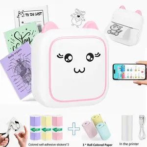 Mini Sticker Printer, Portable Thermal Inkless Printer, Thermal Label Maker, Portable Handheld Printer, Ideal for Notes, Pictures, Photos, Course Labels, Diaries, School Office Home DIY Gifts