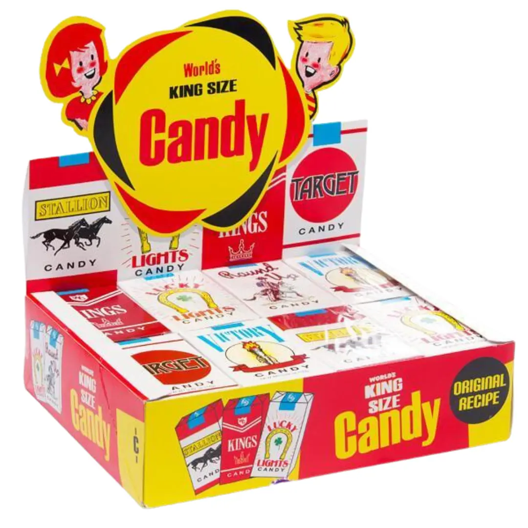 World's Candy Sticks 24 ct - Classic Cigarette Sticks, Thin White Sugar Sticks with Light Texture & Subtle Sweetness - 24 Count Pack - Snack