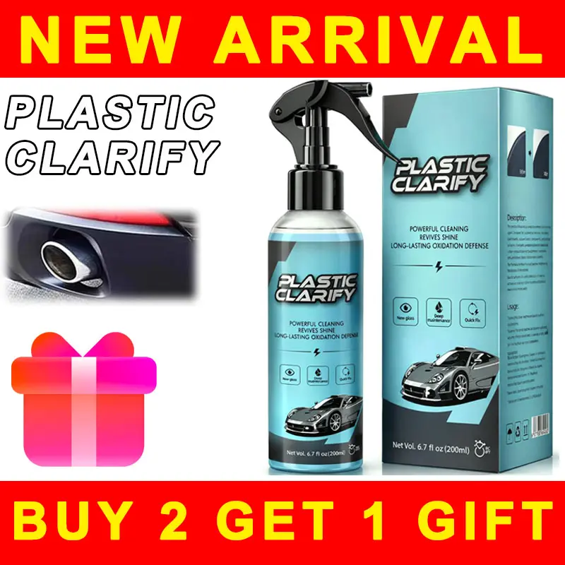 Plastic Refurbishment, Car Trim & Plastic Restorer for Refreshing Faded Plastic, Leather, Vinyl & Rubber Trim with Polish, Automotive Shiny Stuff, Black Car Exterior & Interior Care-200ml
