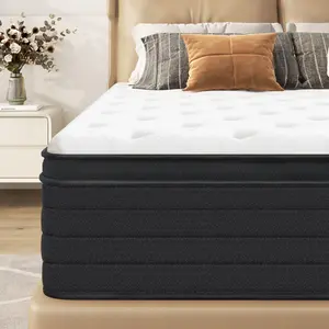 Nicole Selection Hybrid 10&12 inch Mattress with Gel Memory Foam and Individual Pocket Spring, Medium Firmness, Ergonomic Design-Twin/Full/Queen/King Size, H7B, For Christmas Gifts