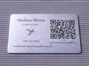 Custom Engraved Metal Business Card | Stainless Steel QR Code Card | Luxury Reusable Networking Card