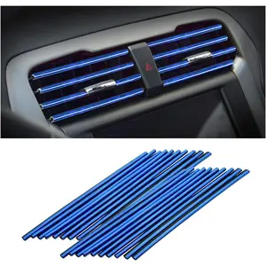 20 Car Air Conditioner Outlet Decoration Strip, Decorative Trim for Auto Air Vent Outlet, Waterproof Automotive Interior Decors for Men Women, Universal for Most Vehicles (Ice Blue)
