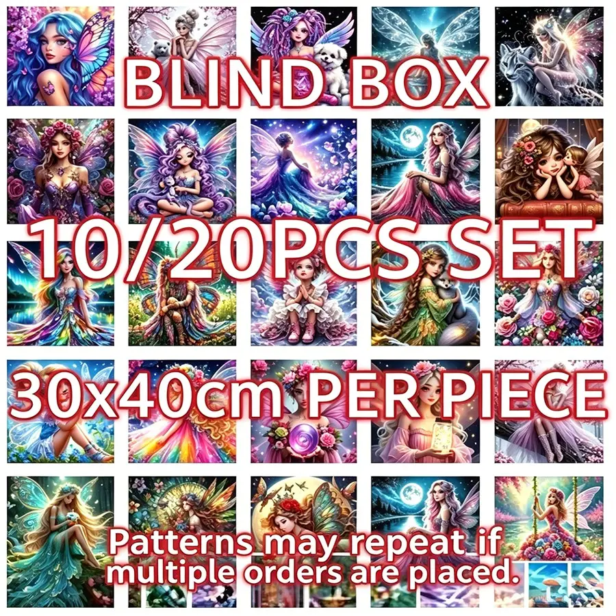 10pcs/20pcs Diamond Painting Kit, DIY Kits, Cartoon Animal & Nature Designs, 30x30cm&30x40cm, DIY 5D Full Drill Art Set, Wall Decor Gift for Beginners