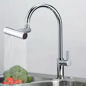 4-Function Kitchen Faucet with Spray Modes, Splash-Proof Design, Rainfall Feature, Universal Fit, Eco-Conscious & Water-Saving, 5.5 in x 3 in x 2.5 in