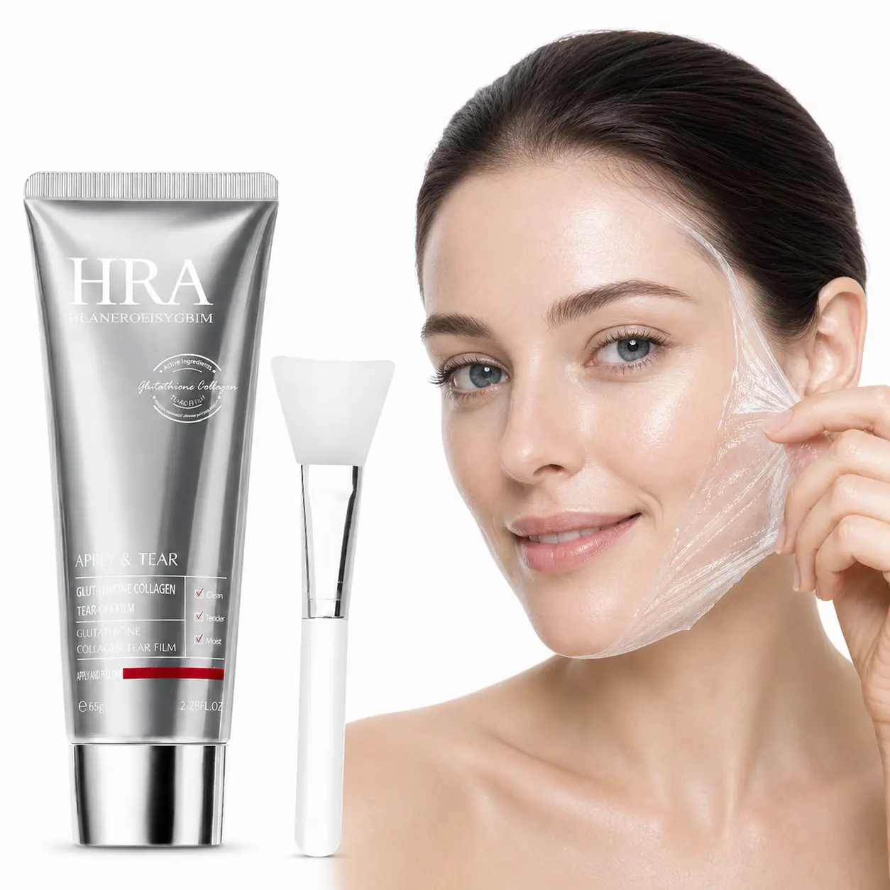 【HRA Official】Collagen Night Wrapping Mask Peel-Off Overnight Collagen Face Mask - Deeply Hydrates & Firming & Glowy - Reduce Sagging & Wrinkle For Glowing Skin 2.68 fl.oz with Mask Applicator
