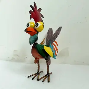 1 piece, metal rooster outdoor statue, colorful animal art garden decoration, Garden Sculptures Statues, tabletop figurine craft, suitable for outdoor gardens, indoor living rooms, desks. A perfect gift for friends and yourself