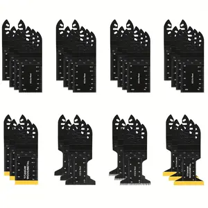 Vibrating Saw Blades, 28pcs Professional Universal Titanium Alloy Multifunctional Tool Blades, Quick Release Multifunctional Tool Blade Set for Wood Plastic Cutting
