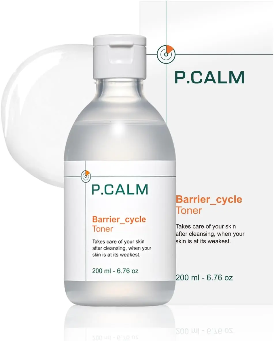 P.CALM Barrier Cycle Toner | Azulene & Centella Asiatica for Deep Hydration, Skin Barrier Support & Skin Soothing Care, Korean Vegan Toner for Sensitive Skin | 200ml / 6.76 fl. oz