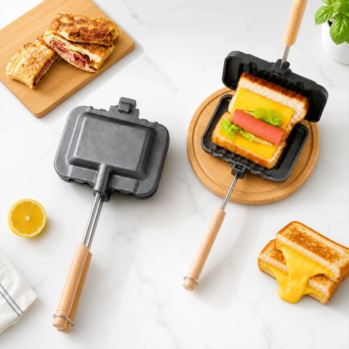 Kitchen Sandwich Grill Pan—Suitable for Induction Cooktops and Gas Stoves, Perfect Choice for Home Kitchens, Nonstick Cooking Tool for Breakfast Sandwiches, Toast, Panini and Daily Food Prep, An Excellent Gift Choice for Christmas and New Year
