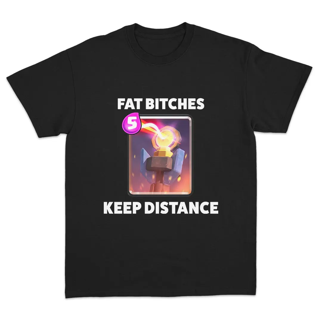 Fat Bitches Keep Distance T-shirt, trendy summer tee, sarcastic graphic tee, funny conversation starter shirt, retro slogan tee, minimalist funny shirt.