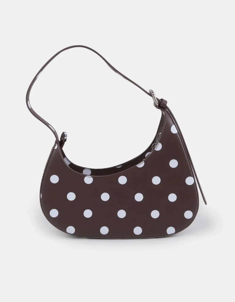 Polka Dot Shoulder Bag, Chocolate