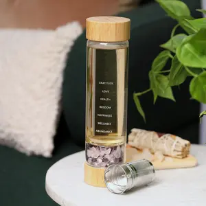 The Brave Soul Crystal Water Bottle Tea Infuser Glass Lightweight Drinkware Portable Tumbler Cup Mug Bottled Mug Bottled