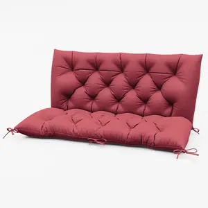 5" Thick Porch Swing Cushion with Backrest Waterproof Replacement for 2-3 Seat Outdoor Bench Available in 40"/47"/60" Extra Thick PP Cotton Filled Secure Non-Slip Design
