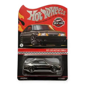 Hot Wheels Collectors RLC 1993 Ford Mustang Cobra R Diecast Model, 1:64 Scale, Spectraflame Shadowchrome Paint, Real Riders Wheels, Turbocharged V6 Engine, Alloy Diecast, Diecast Collectible