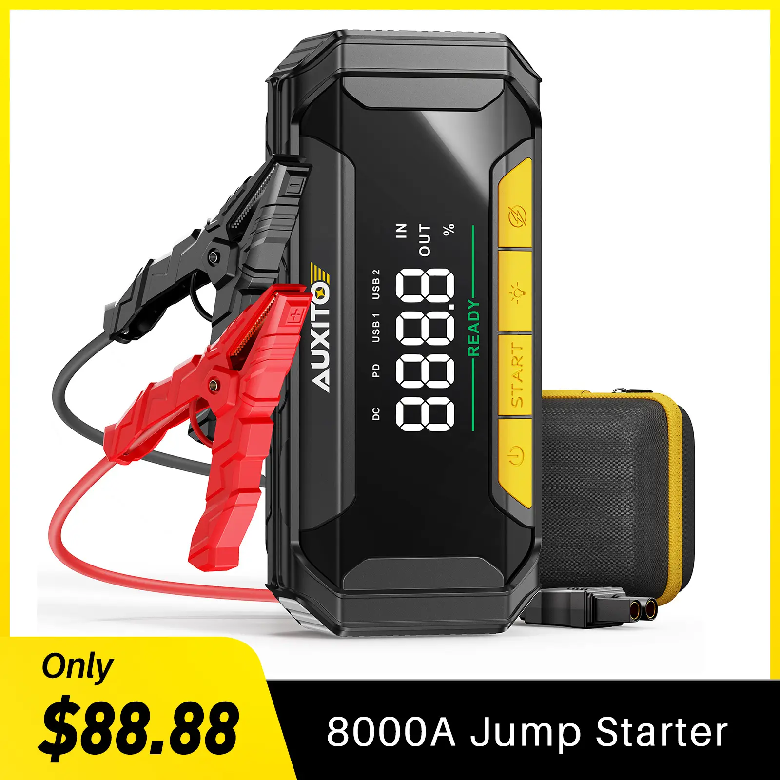 AUXITO Jump Starter 8000A Peak Jump Box(All Gas,up to 10.0L Diesel Engine) 12V Car Portable Battery Jump Starter ,Auto Battery Booster Pack,with 3-Mod
