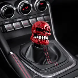 Universal Skull Shift Knob Manual Automatic Gear Shifter – Cool Resin Car Stick Head with Adapters 8mm 10mm 12mm for SUV Truck Racing Interior DecorSkull Shift Knob Gear Shift Knob JDM Shift Knob Custom Shift Knob Car Interior Accessories Car