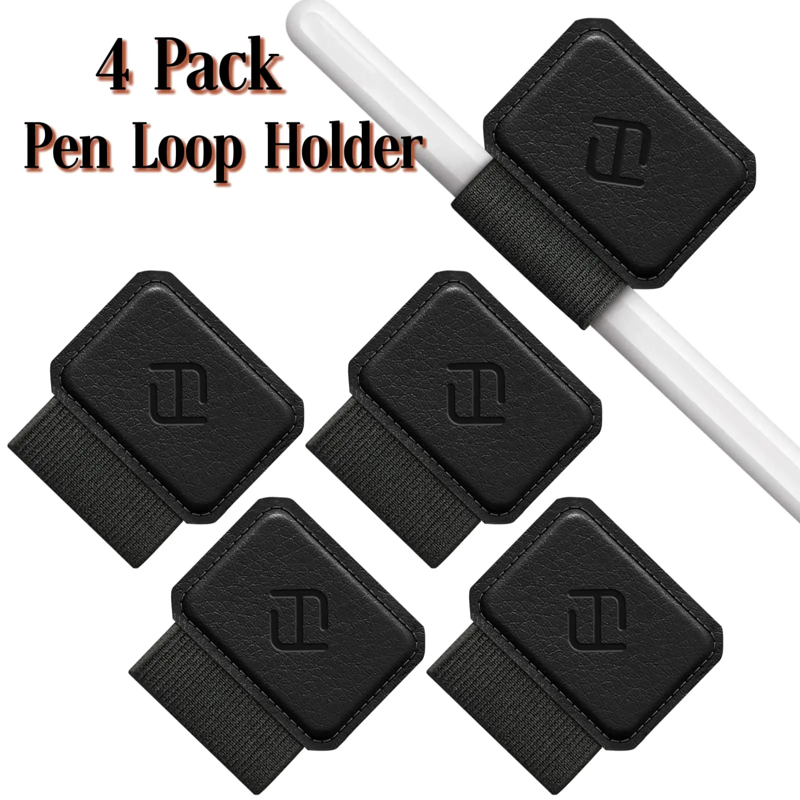 Fintie 4-Pack Pen Loop Holder for Apple Pencil/Stylus Pens, Elastic Pen Sleeve with 3M Adhesives, Gift Idea for Him and Her, Computer Tablet Accessory