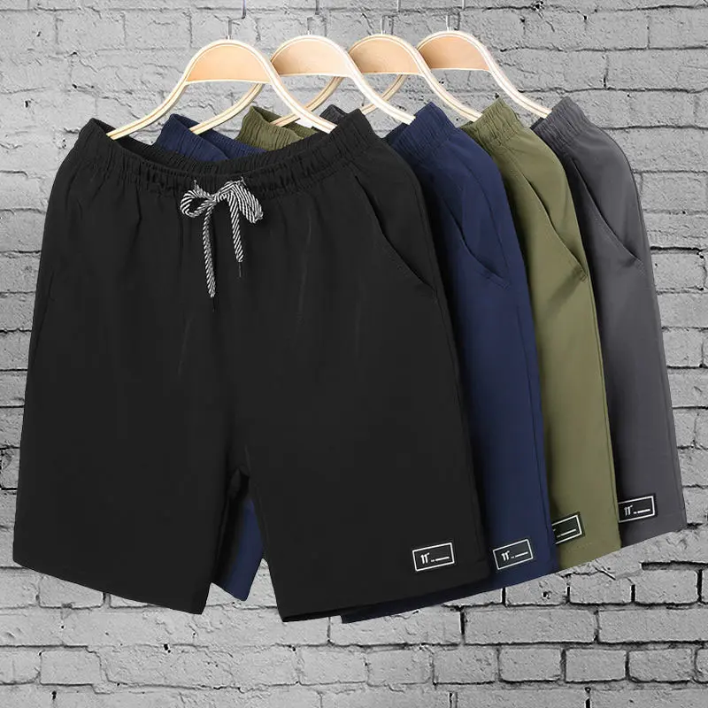 Men Shorts Classic Short Pants Fashion Drawstring Shorts Breathable Half Pants with Elastic Waist