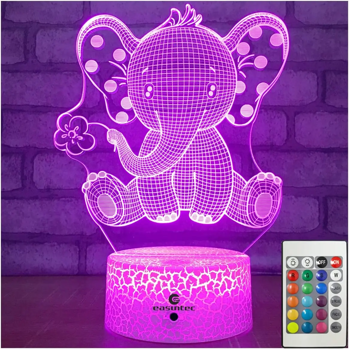 Elephant Lamp with Remote & Smart Touch - 7 Colors Changing Elephant Gift for Women & Girls Aged 4-8