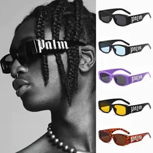 Palm Angels Style Rectangular Sunglasses, Trendy Streetwear Fashion Shades, UV Protection Glasses for Men Women, Summer Eyewear