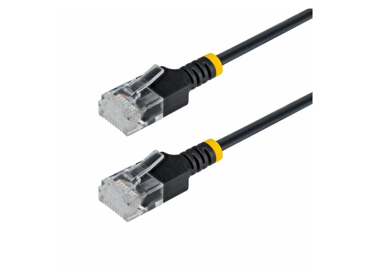 StarTech 1ft Black Ultra Slim CAT6a Ethernet Cable, Snagless, UTP, Bare Copper Wire, 34AWG Slim RJ45 Patch Cord